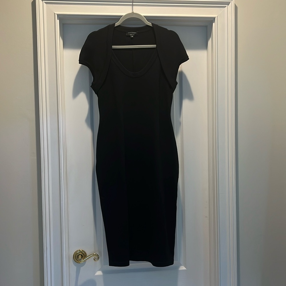 Narciso Rodriguez black wool knit dress